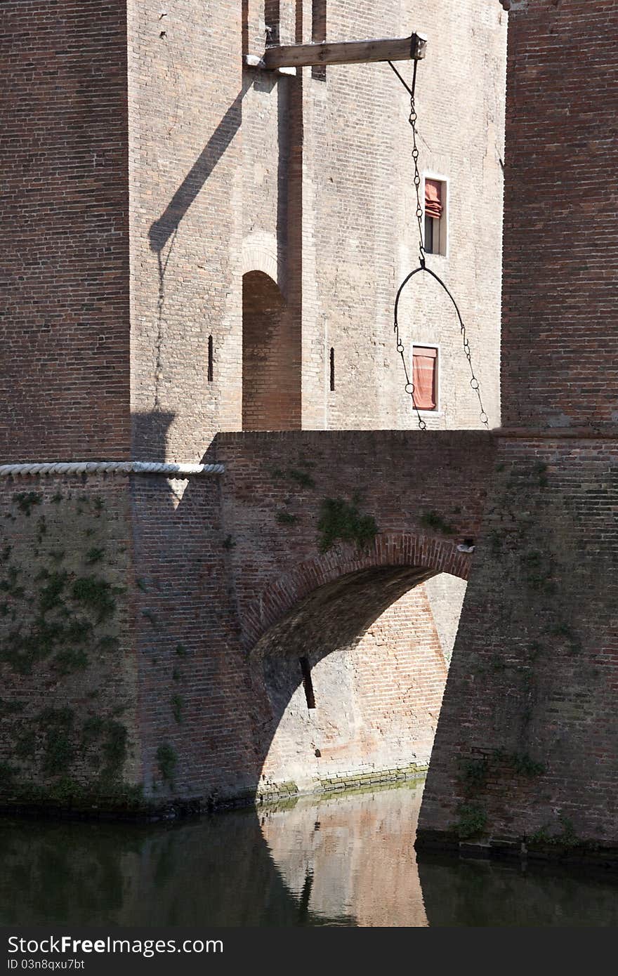 Details of drawbridge in the castle