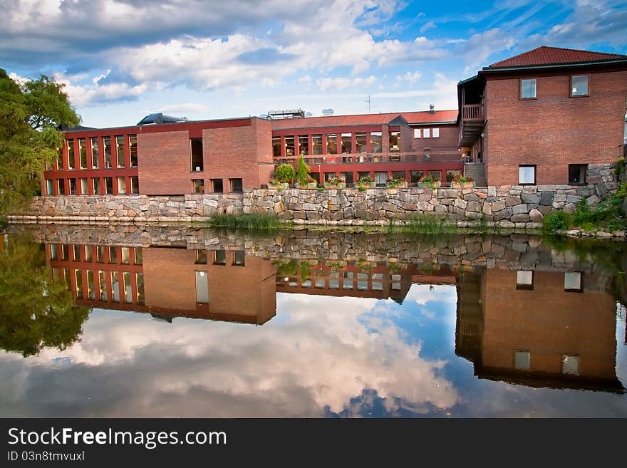 Reflection in the water in the Arbogariver, Sweden