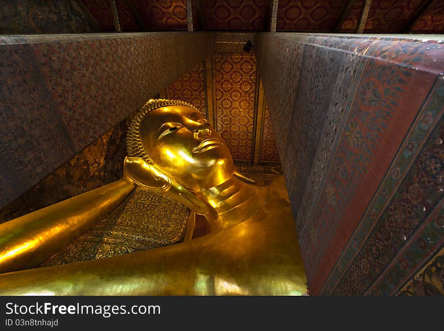 Face of Reclining Buddha Wat Pho.