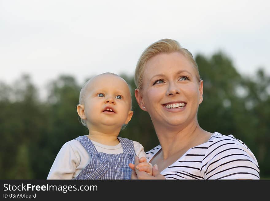 Mother and child spending time together in the park