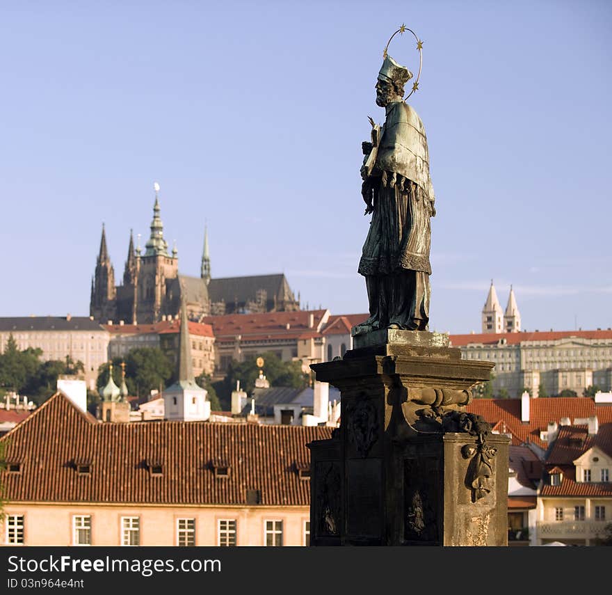 The statue of St.Jan Nepomucky in Prague. The statue of St.Jan Nepomucky in Prague