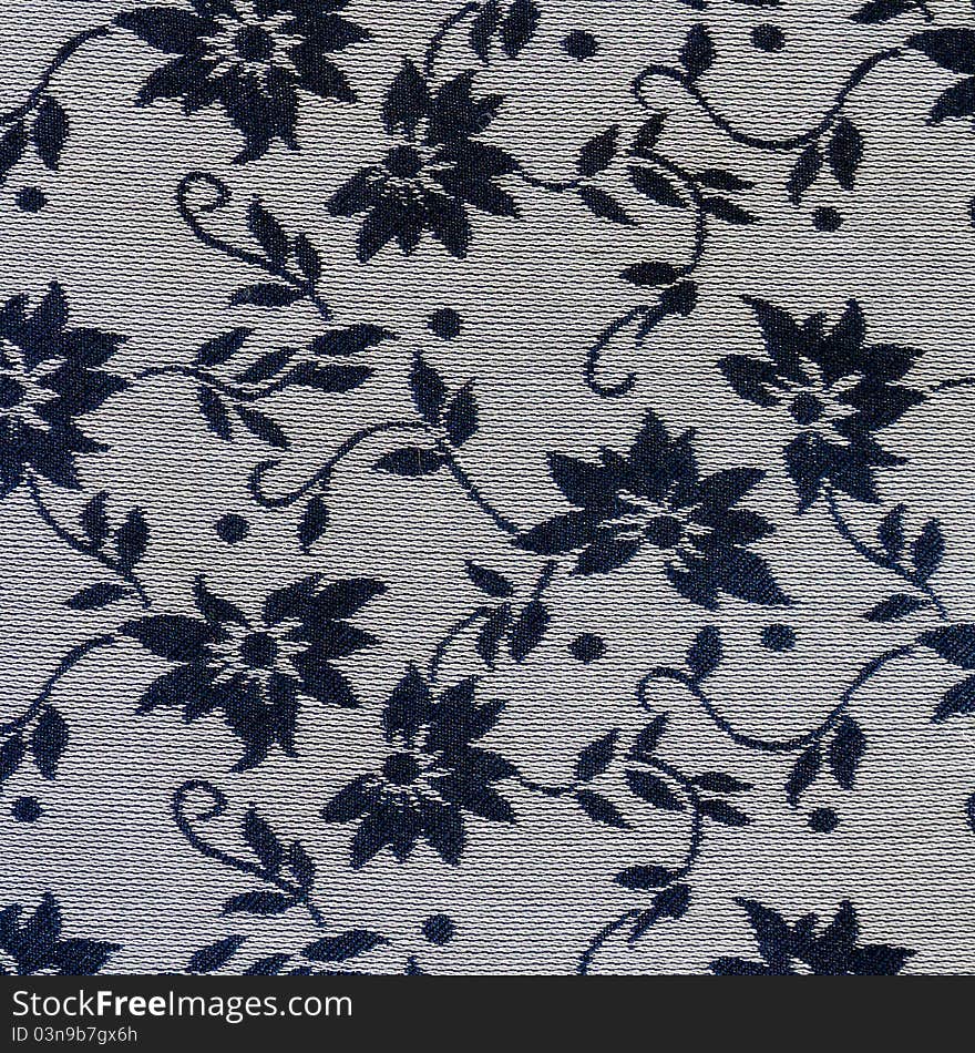 Flower design of black and gray fabric. Flower design of black and gray fabric