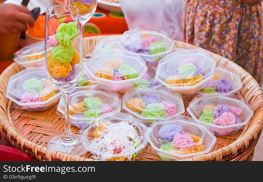 Colorful sweetness Thai dessert