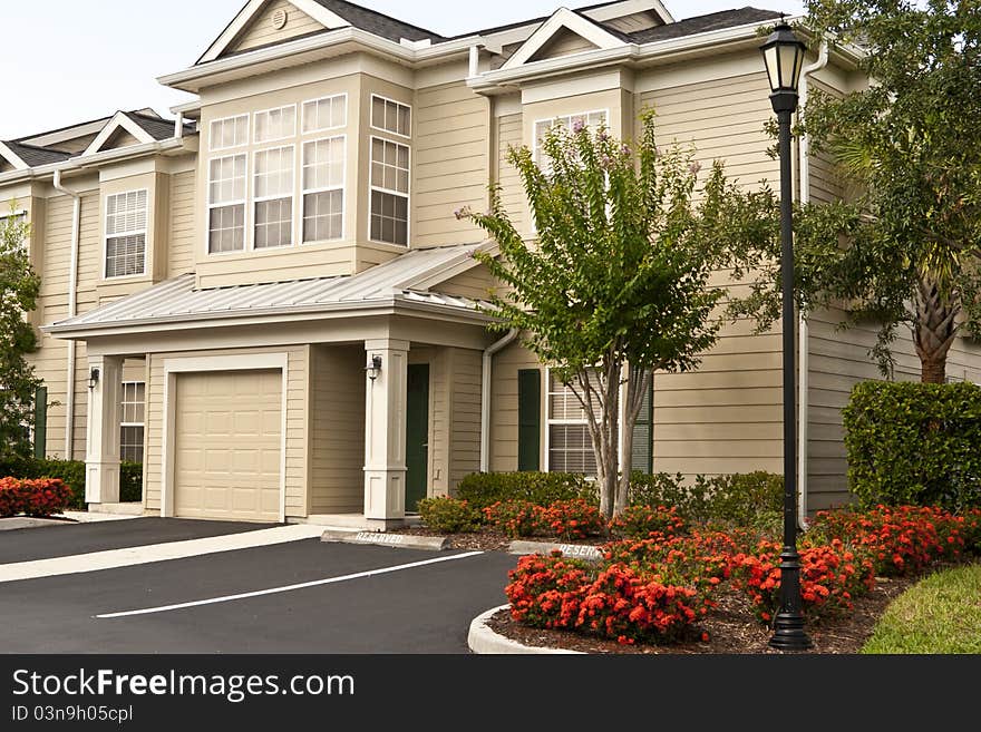 Two-story condos in a row