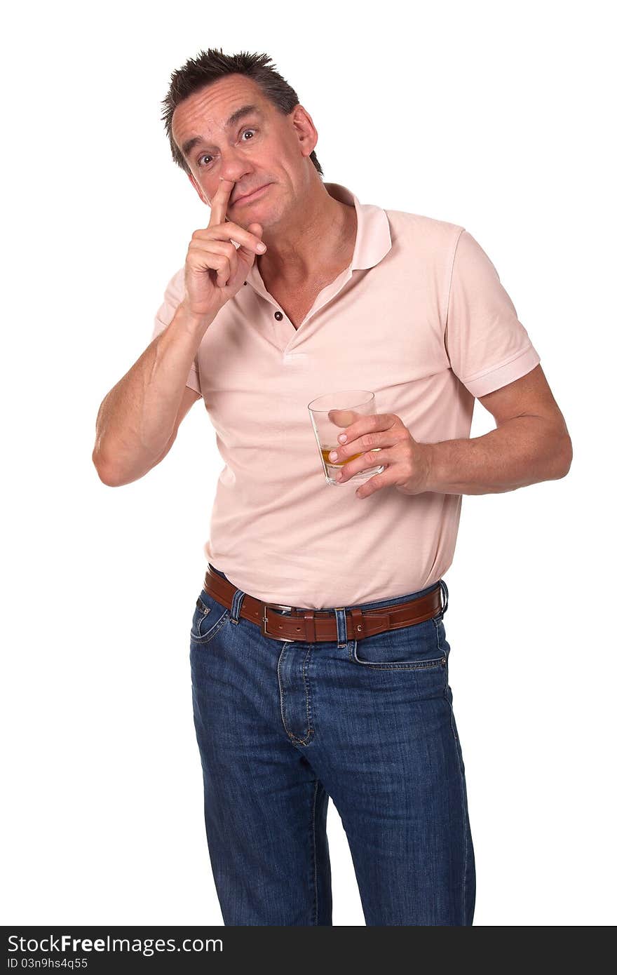 Man Caught Picking Nose and Drinking