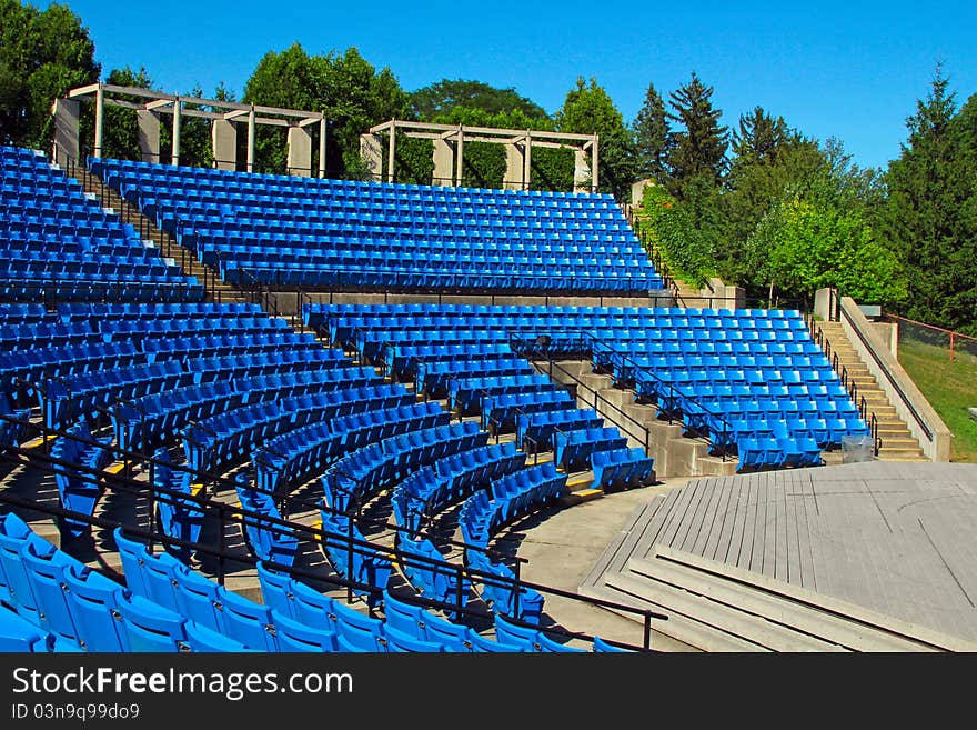 The view of the the outdoor theatre in the park. The view of the the outdoor theatre in the park