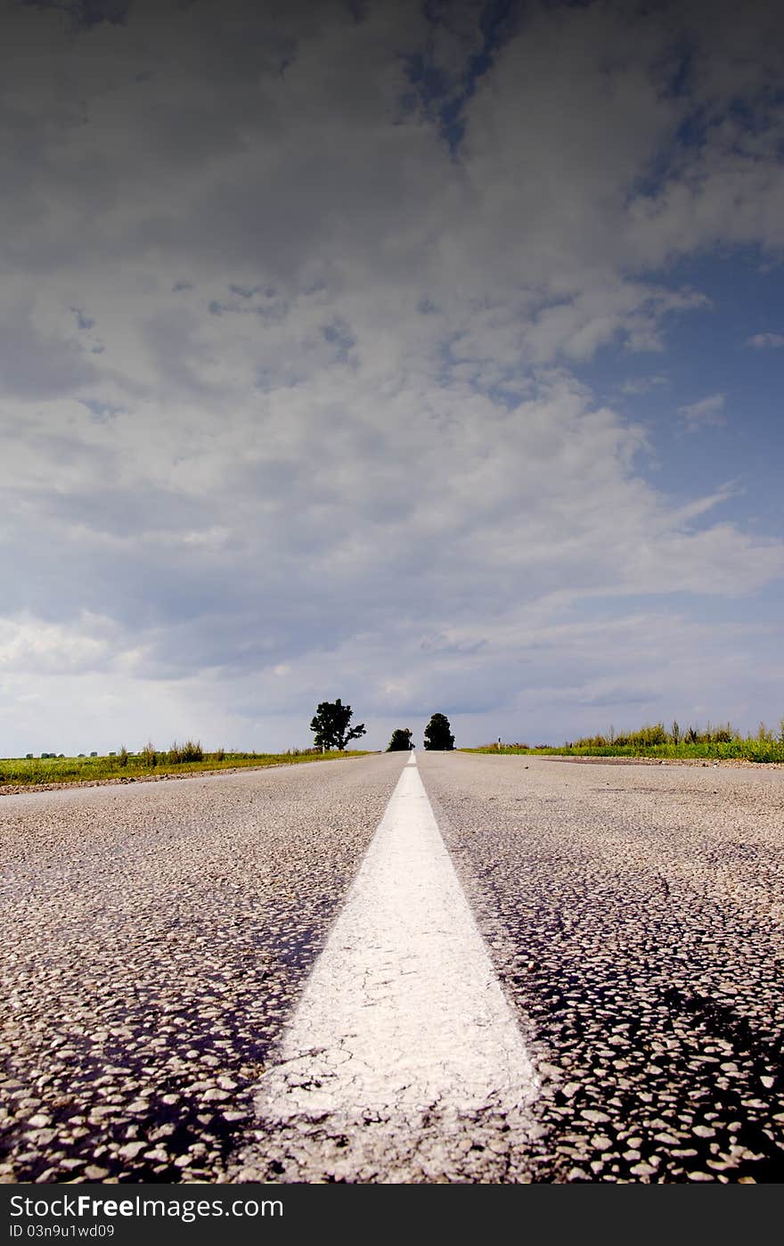 Countryside road and sky