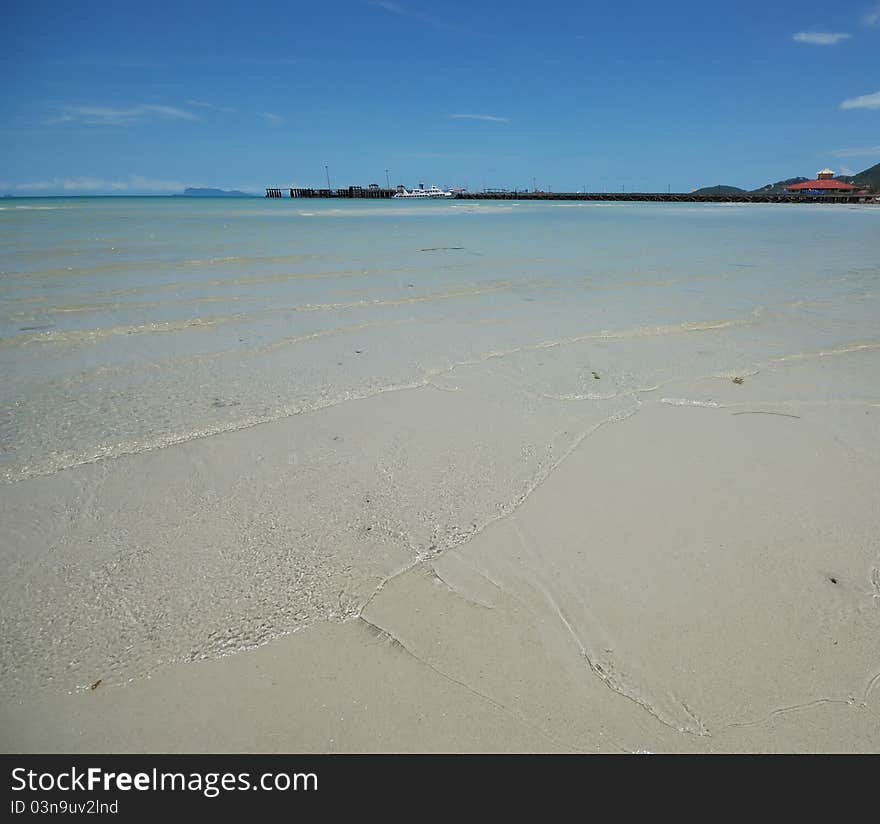 Very clear water beach in nice sky day.