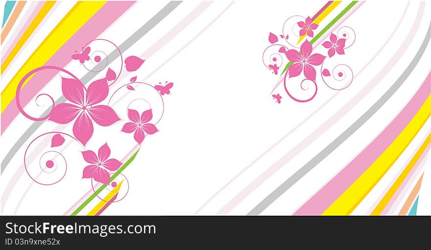 Floral abstract design element