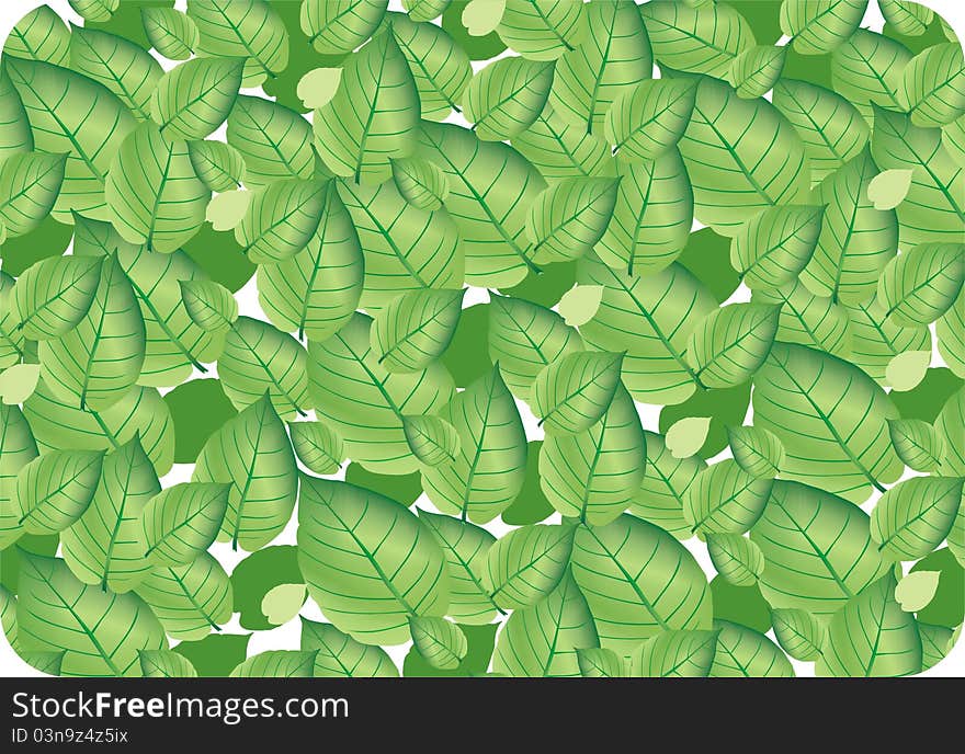 Form with green leafs, background