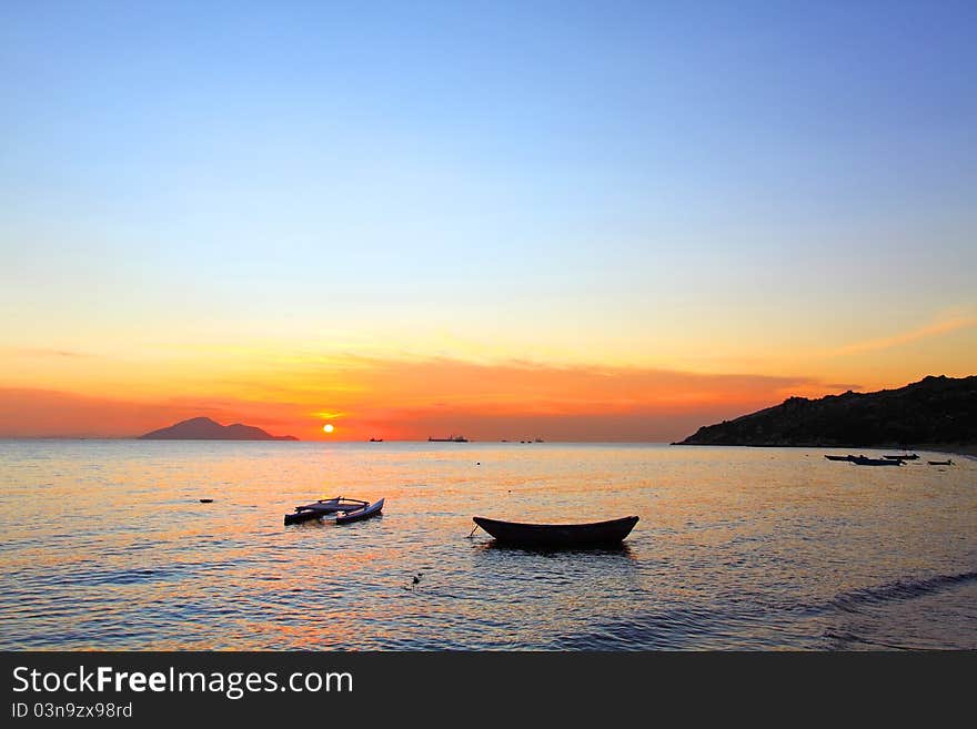 Sunset along the coast