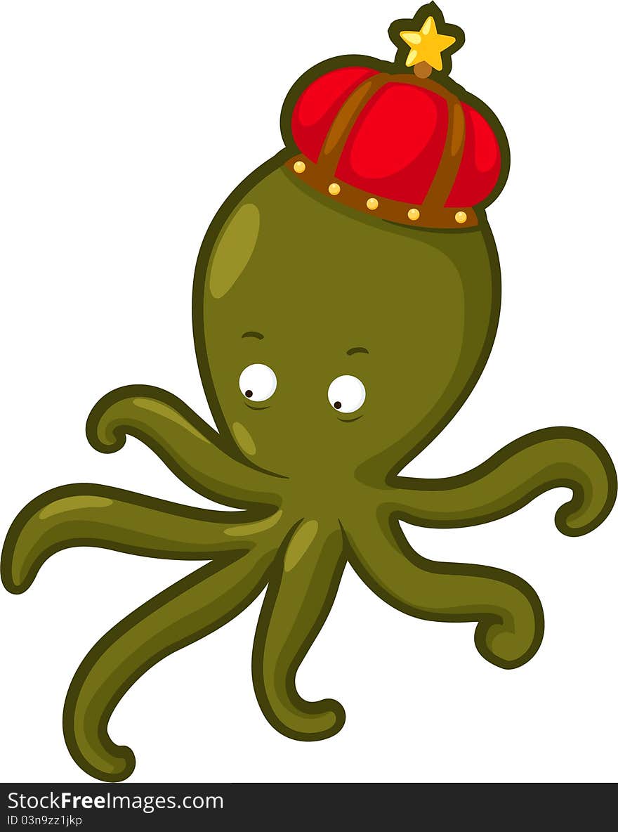 Illustration squid vector