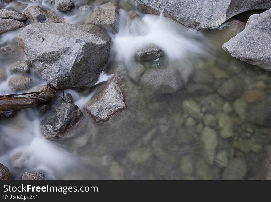 Water flowing background image of a stream at Yosemite National Park. Water flowing background image of a stream at Yosemite National Park.