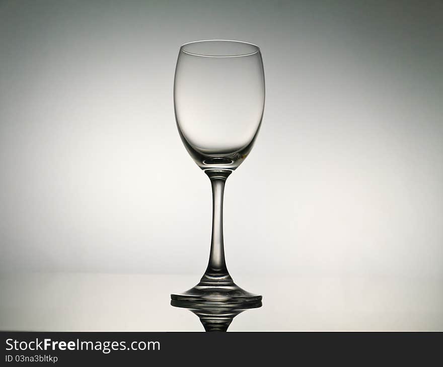 Empty stemmed glass for cocktail or wine