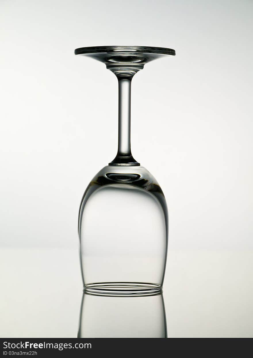 Empty stemmed glass for cocktail or wine. Empty stemmed glass for cocktail or wine