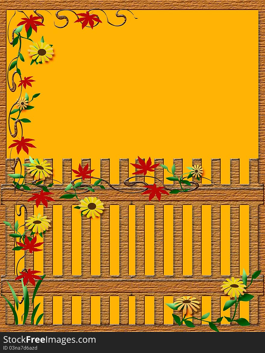 Autumn garden fence