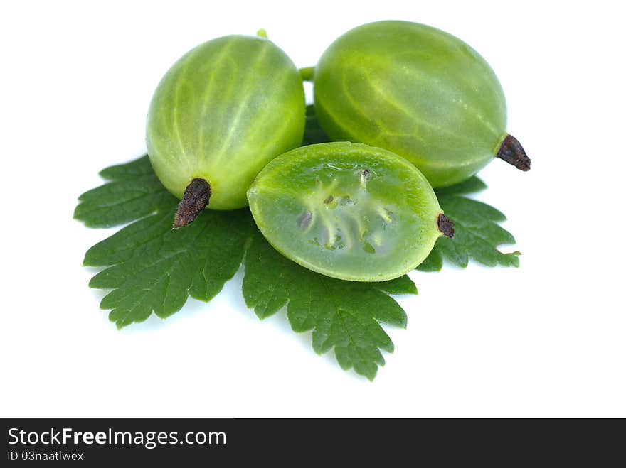 Gooseberry isolated on white