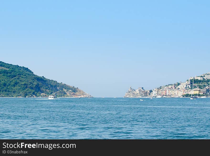 View of Portovenere, ligurian sea, Italy