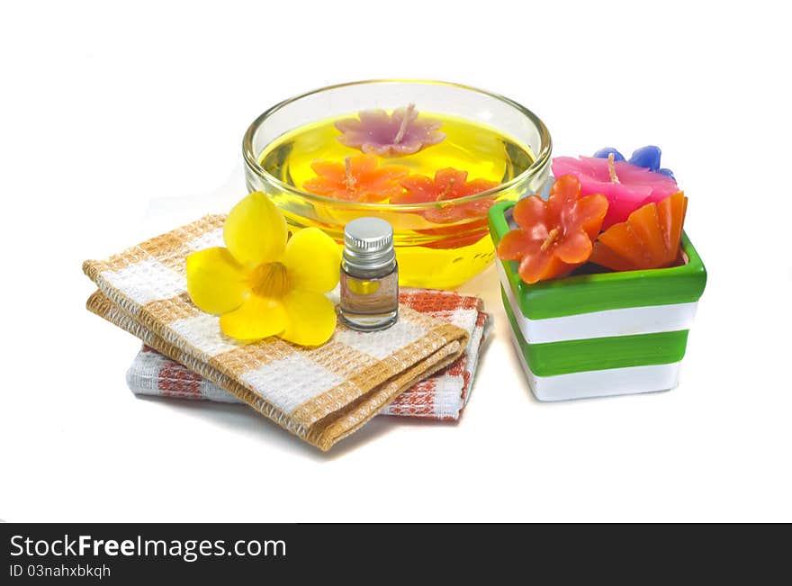 Spa still life idea with flower