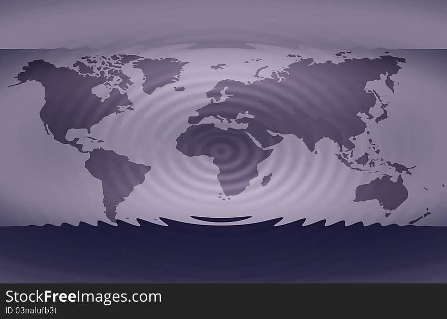 The hole Worldmap with a Earthquake vibration. The hole Worldmap with a Earthquake vibration