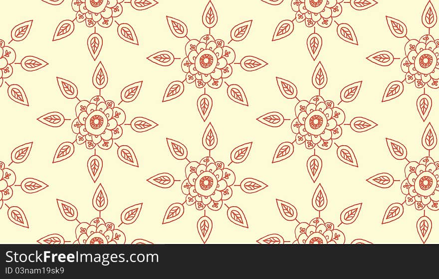 Hand drawn floral seamless background