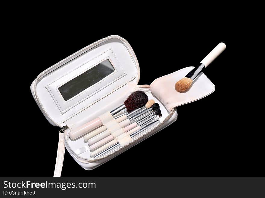 Makeup kit with brushes