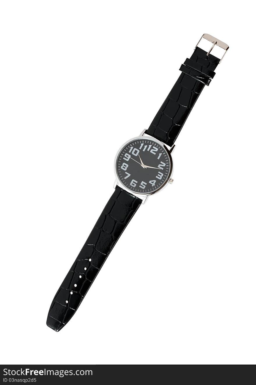 Modern Wristwatch On White