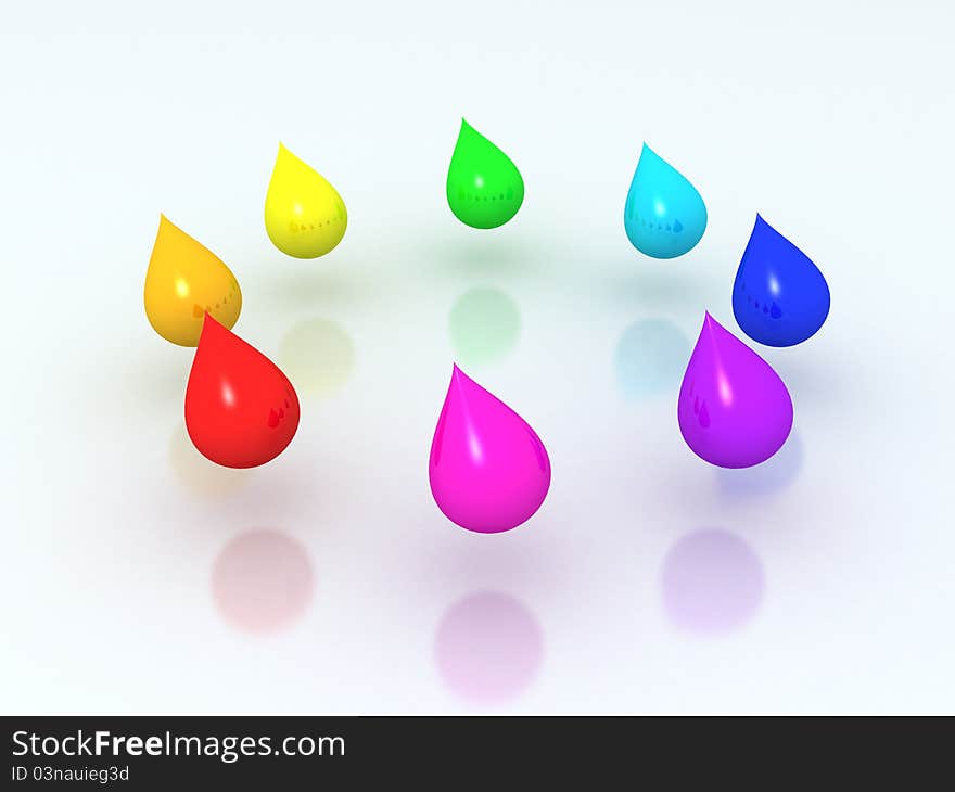 Color Paint Droplets