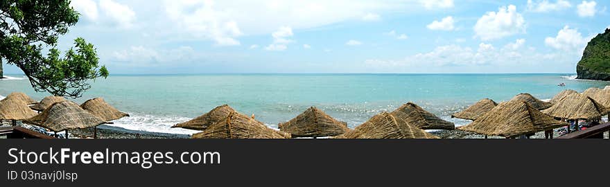 Panorama of a picturesque beach