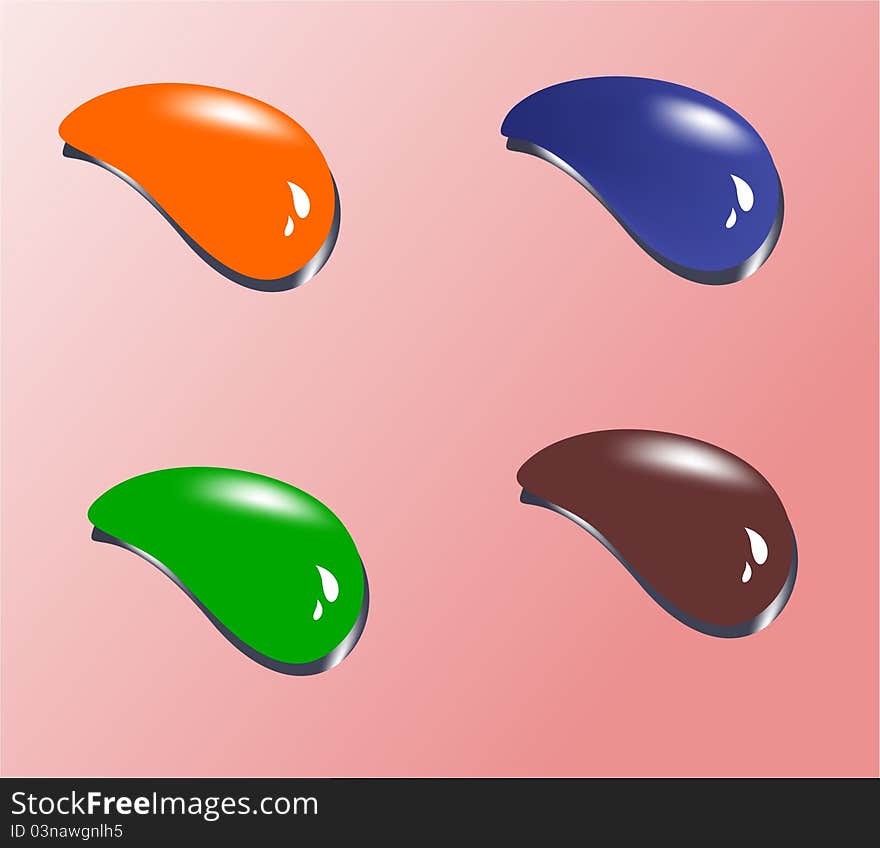 Set of color drops.Illustration for your design. Vector illustration.