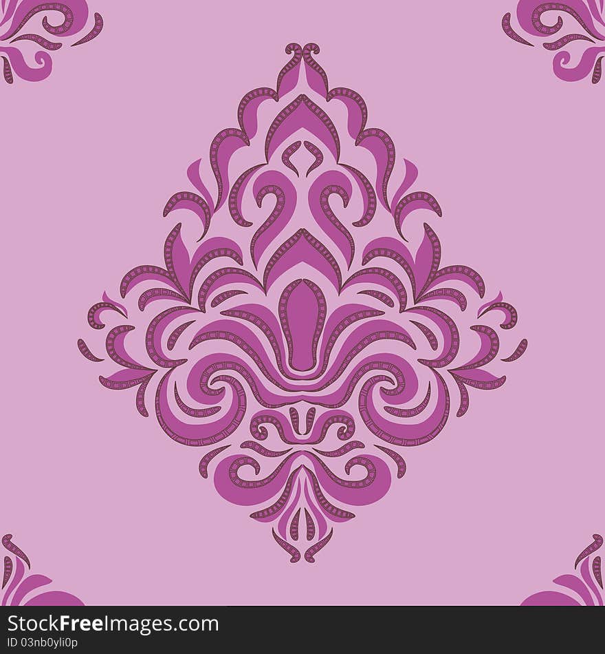 Seamless pattern - patterns on a pink background