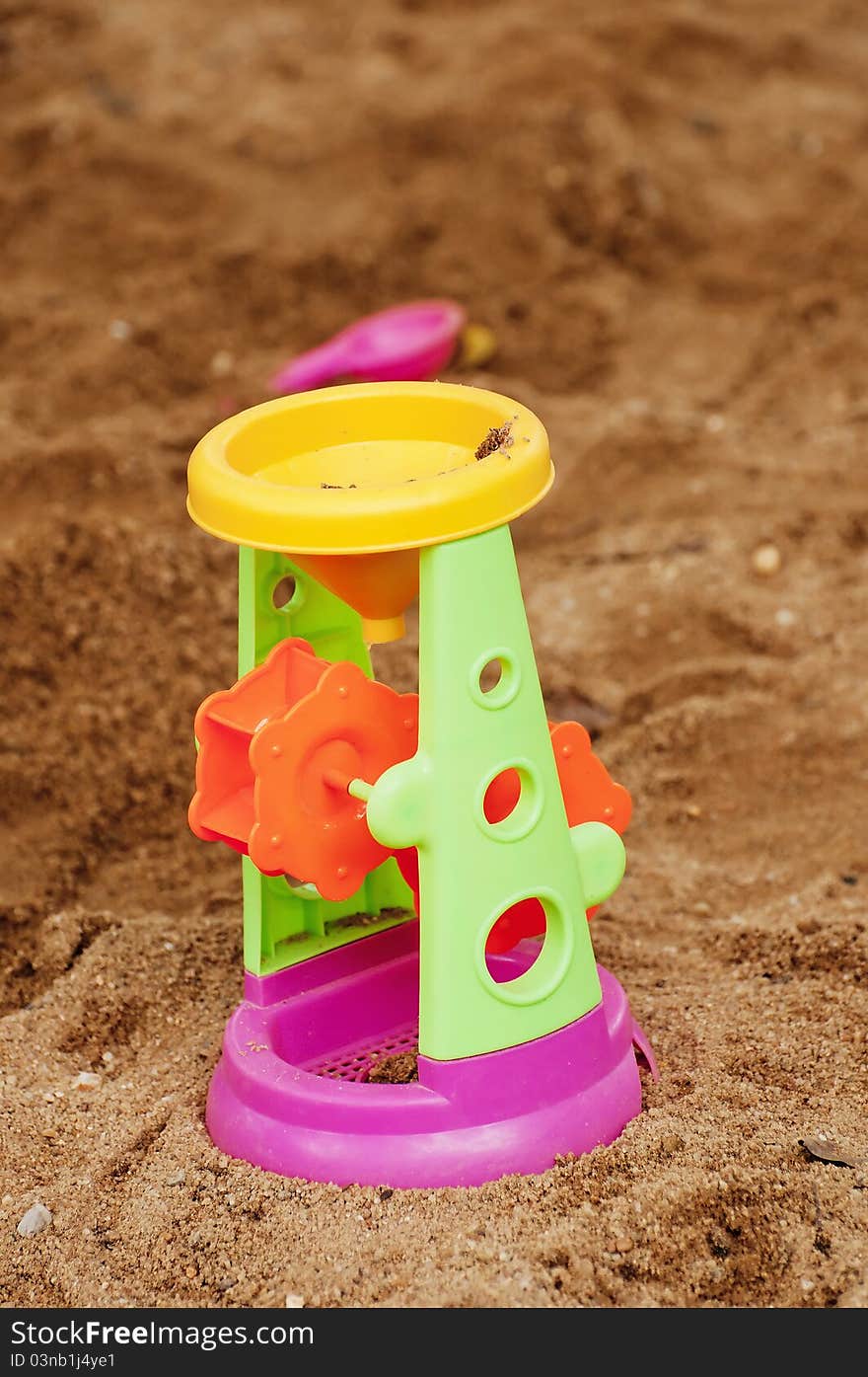 Toys in sand on summer. Toys in sand on summer