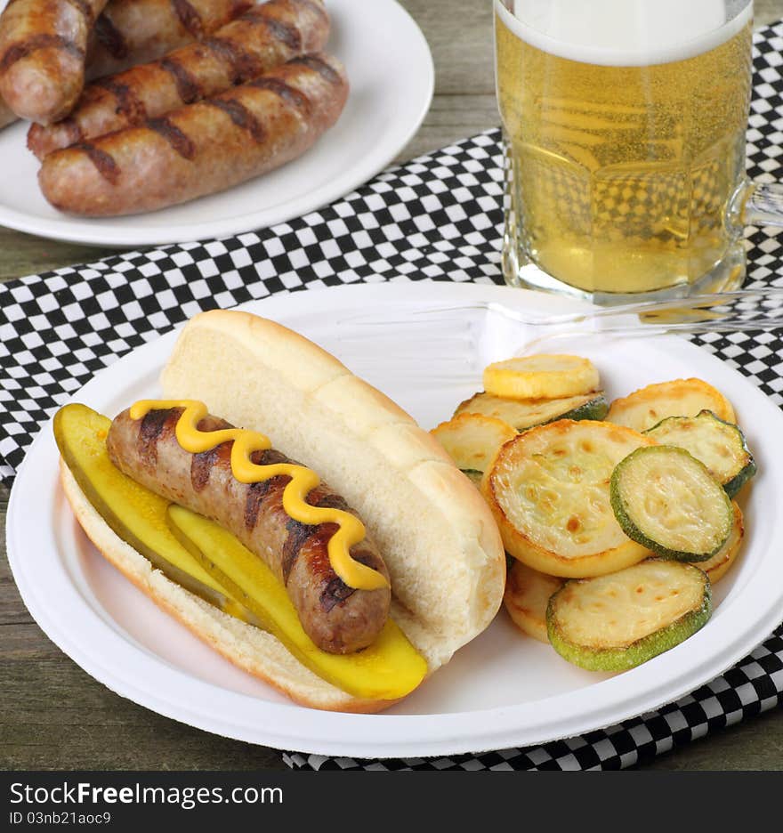 Grilled Bratwurst Meal