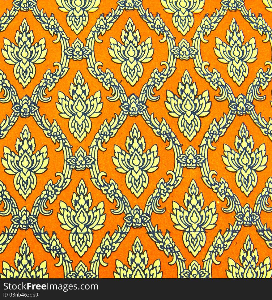 Seamless thai pattern on paper