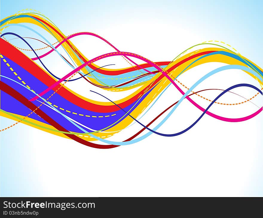 Abstract colorful wave background illustration