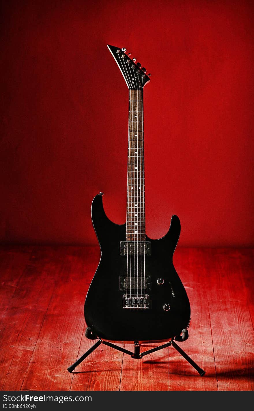 Black Grainy Electric Guitar