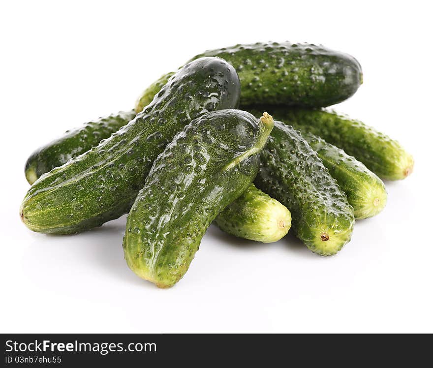 Very fresh and raw cucumbers