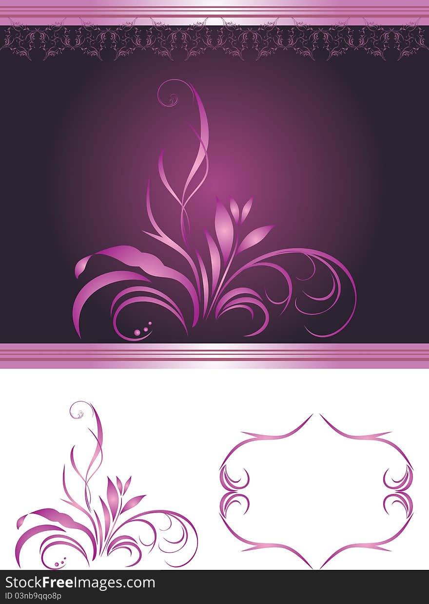 Three elements for decor. Illustration