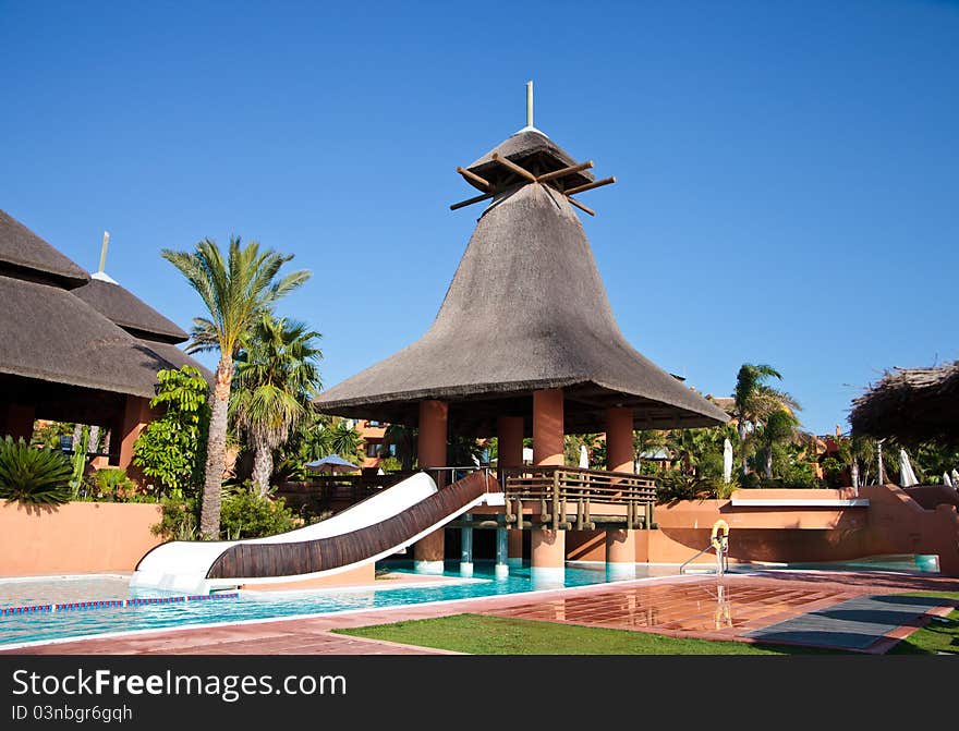 Swimming pool in luxury hotel