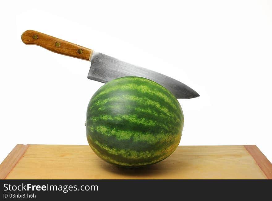 Seedless Watermellon and Knife