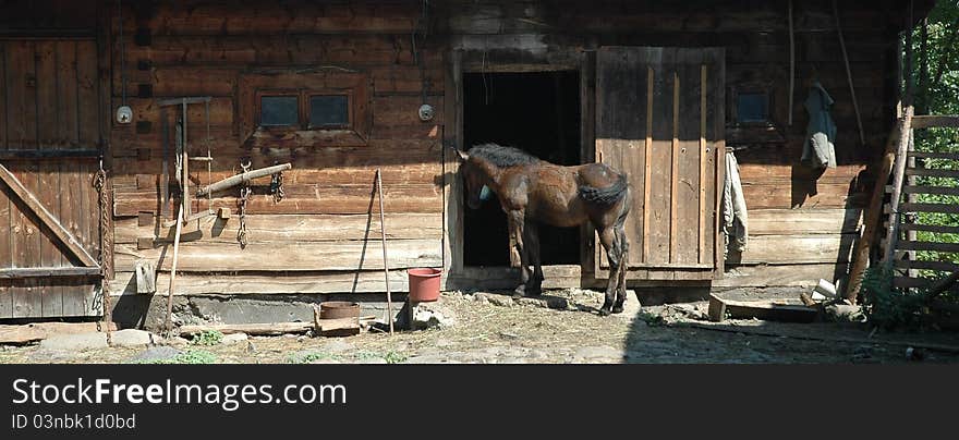 Traditinal rancho in polish vilage, all utensils, are hand made, rancho is lokated in Polish tatra mountain