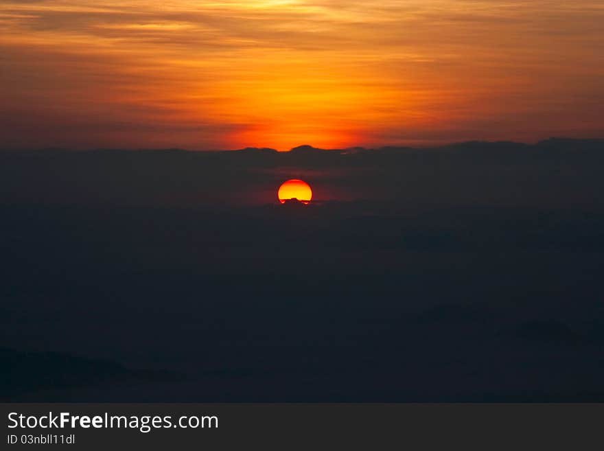 Abstract of beautiful sunset and sky