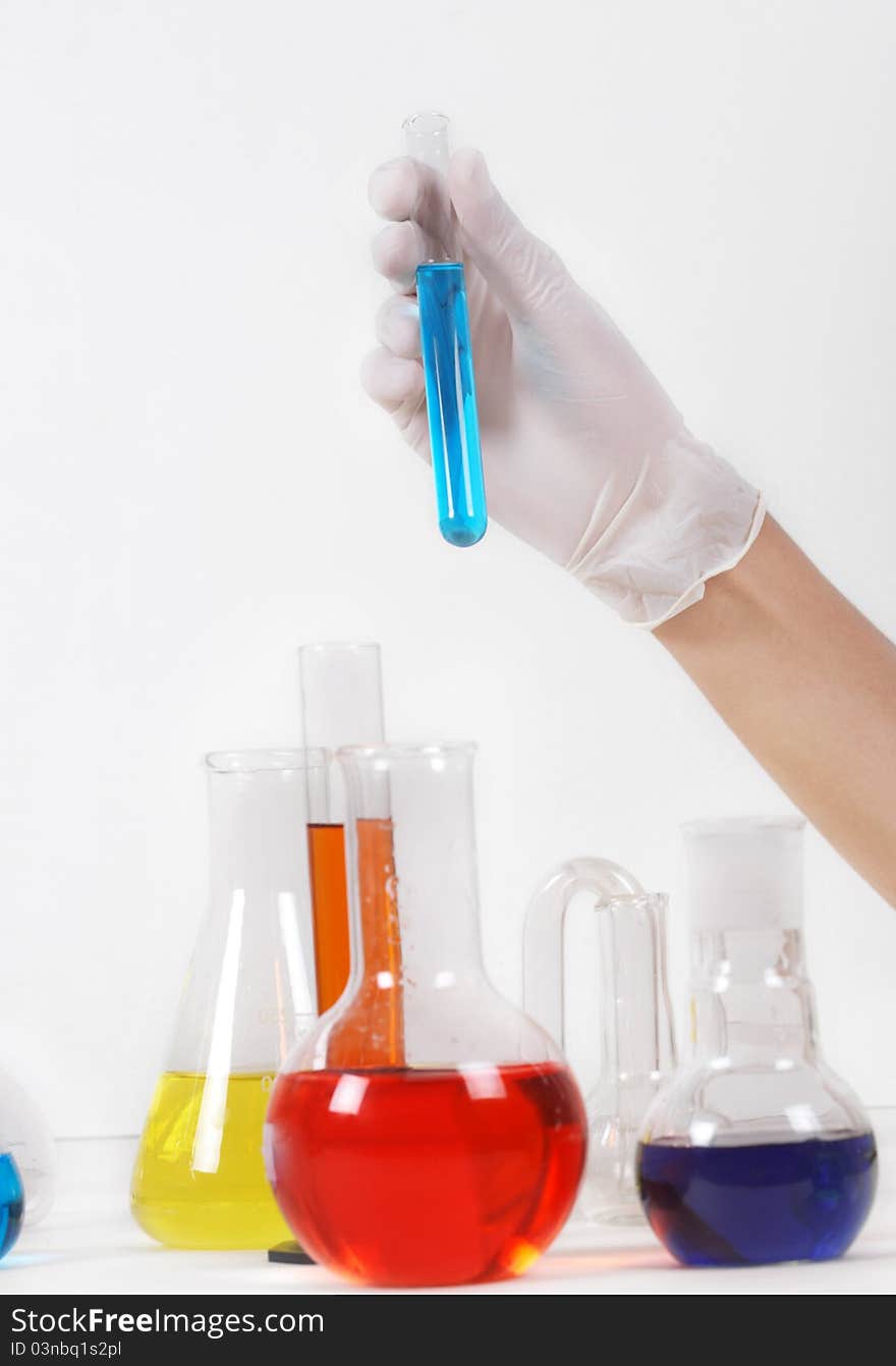 A scientist man working in laboratory. Medicine