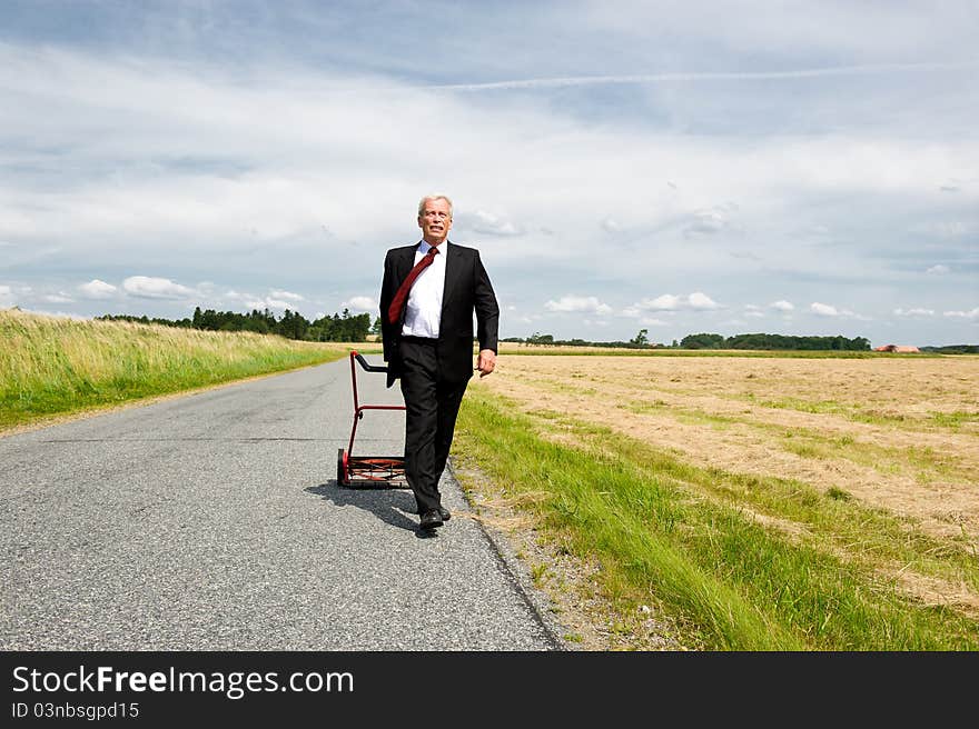 Businessman in Wheat Field