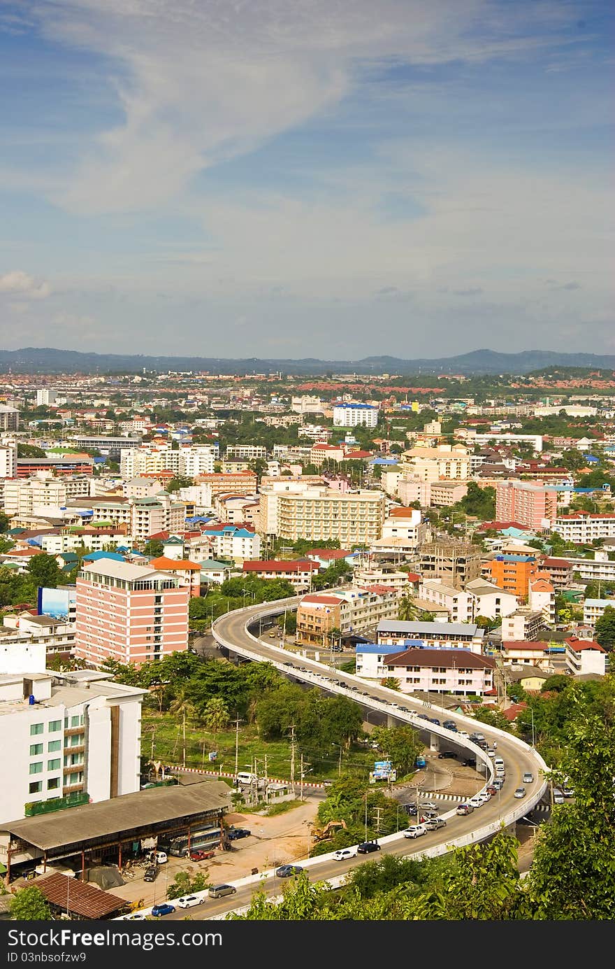 The Bird eye view of pattaya city, Thailand