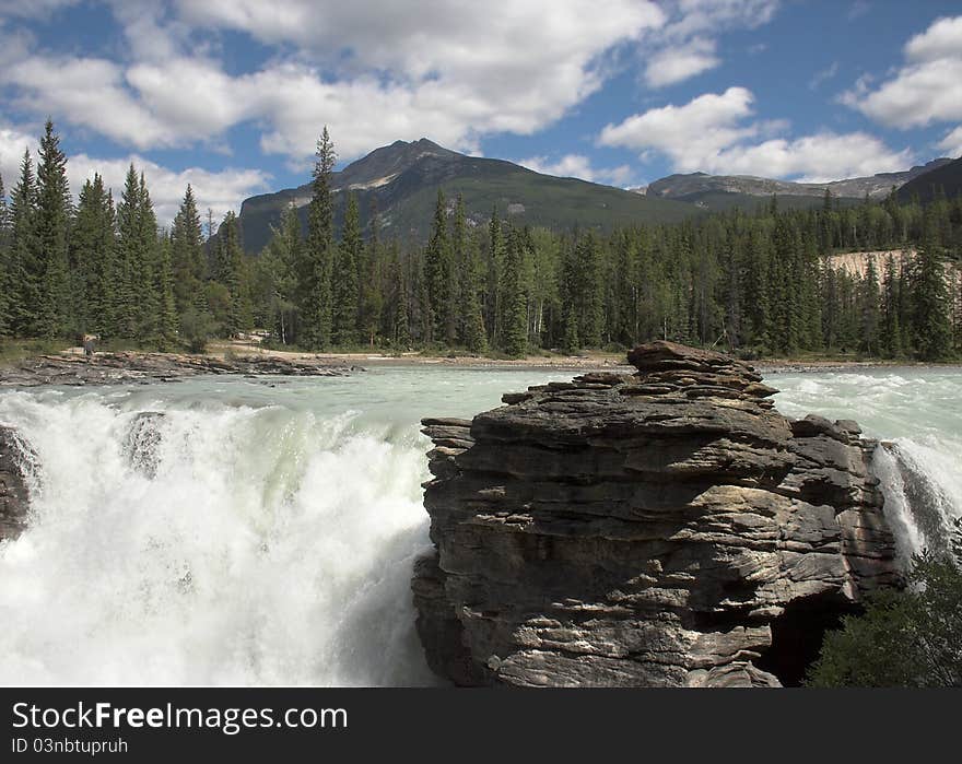 Athabasca Falls in the Canadian Rockies. Athabasca Falls in the Canadian Rockies.