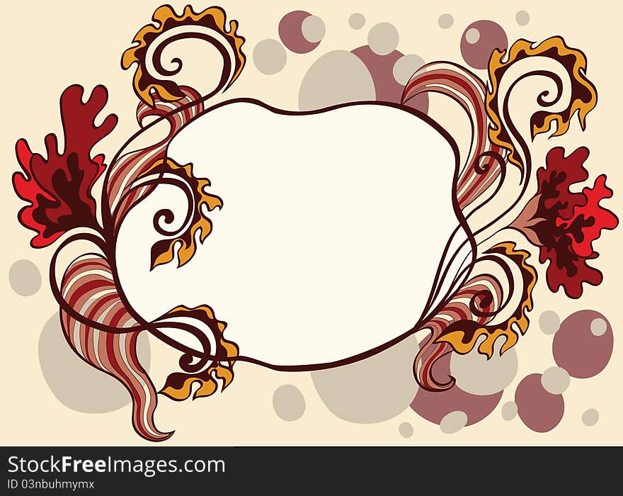 Background with flowers and decorative elements