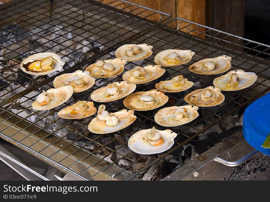 Gibraltar grilled scallops with a Thai sauce.