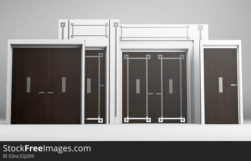 Office doors to choose from sitting next to one another. Office doors to choose from sitting next to one another.