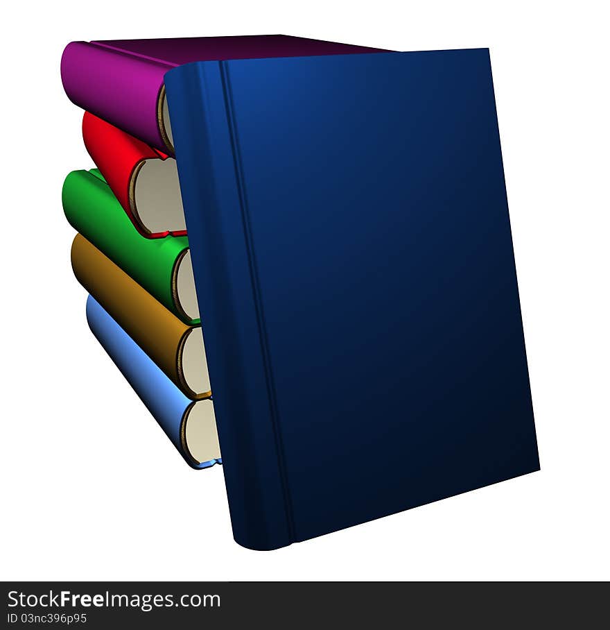 Colreful set of books - 3D rendered. Colreful set of books - 3D rendered